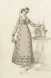 Fashion Plate (Cottage Dress), 1820. Creator: Rudolph Ackermann.
