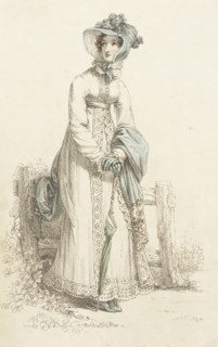 Fashion Plate (Walking Dress), 1820. Creator: Rudolph Ackermann.