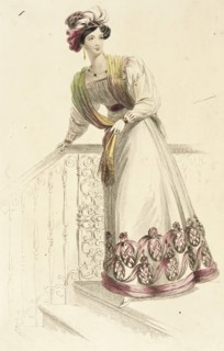 Fashion Plate (Evening Dress), 1826. Creator: Rudolph Ackermann.