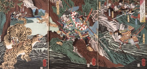 Masakiyo Captures the Wild Tiger, 19th century. Creator: Tsukioka Yoshitoshi.