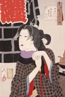 Irritable: The Wife of a Fireman in the Kaei Period (1848-1853), 1888. Creator: Tsukioka Yoshitoshi.