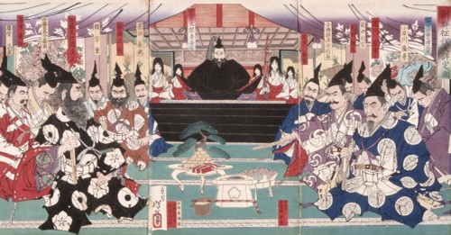 The Great Conference on the Conquest of Korea, 19th century. Creator: Tsukioka Yoshitoshi.