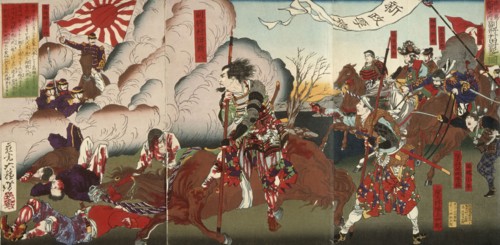 The Death of Officer Murata, 1877. Creator: Tsukioka Yoshitoshi.