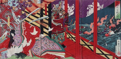 The Great Battle at Yashima, 1883. Creator: Tsukioka Yoshitoshi.