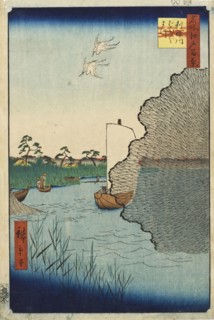 Scattered Pines, Tone River, 1856. Creator: Ando Hiroshige.