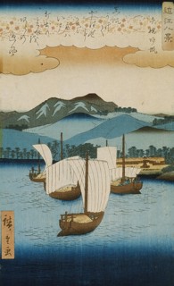 Returning Sails at Yabase, between circa 1855 and circa 1858. Creator: Ando Hiroshige.