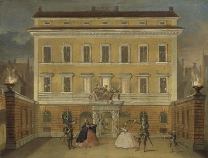 Monkeys Acting in front of the Governor's House, Stockholm. Creator: Johan Pasch.