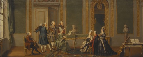 Gustavian Style Interior with a Musical Party, 1779. Creator: Per Hillestrom.