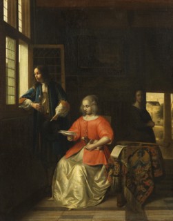 Interior with a Young Lady Reading a Letter, 1668. Creator: Pieter de Hooch.