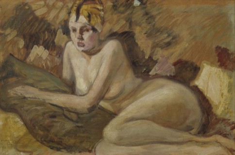 Recumbent model, 1919. Creator: Helmer Osslund.