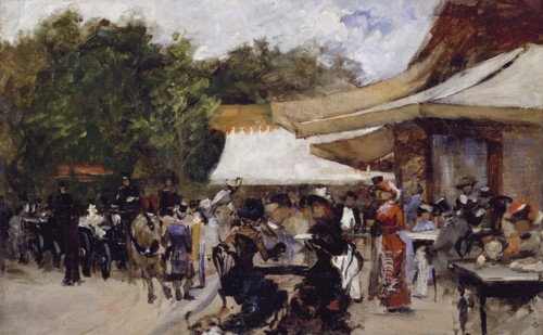 Outside a Restaurant in the Bois de Boulogne. Study, late 19th century. Creator: Hugo Birger.