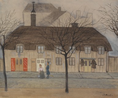 Servant-Girl and Policeman, 1905. Creator: Ivar Arosenius.