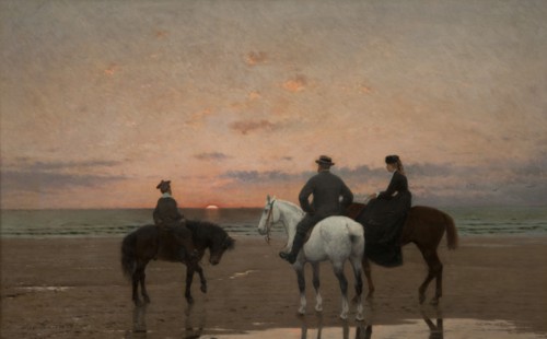 Three Riders at the Sea, 1882. Creator: Jean-Maxime Claude.