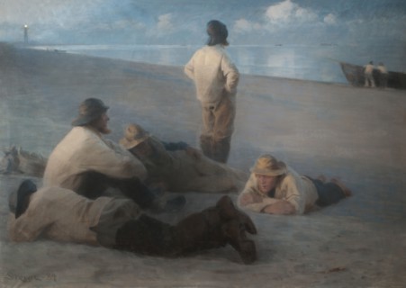 Summer Evening on the Beach at Skagen, 1884. Creator: Peder Severin Kroyer.