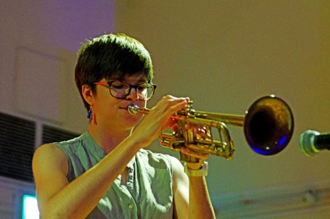 Laura Jurd, Laura Jurd Dinosaur, Battle Jazz Festival, Battle, East Sussex, July 2023. Creator: Brian O'Connor.