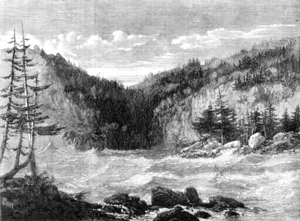 The Niagara above the Falls - by our special artist G. H. Andrews, 1860. Creator: Richard Principal Leitch.