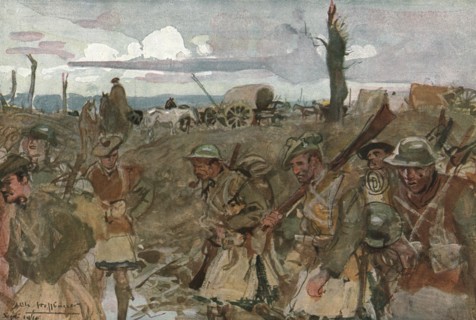 'Six Mois Dans la Somme; Dans les lignes anglaises: Contalmaison (septembre 1916)', 1916. Creator: Charles Hoffbauer.