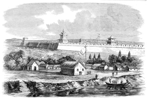 Tien-Tsin, on the banks of the Peiho River, 1860. Creator: Unknown.