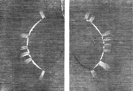 The Eclipse of the Sun on July 18 in Spain - beginning of the corona - from a sketch by..., 1860. Creator: Unknown.