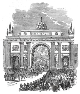 The Prince of Wales at Montreal - Arch at the head of M'Gill Street, 1860. Creator: Unknown.