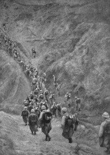 'En Macedoine; Nos operations de police a la frontiere greco-serbe: une compagnie d'infanterie franc Creator: Unknown.