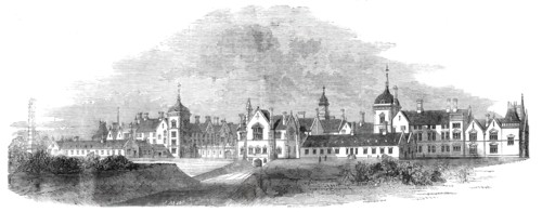 North-west front of the Asylum near Arlsey, Bedfordshire, for the insane poor of Hertford..., 1860. Creator: Unknown.