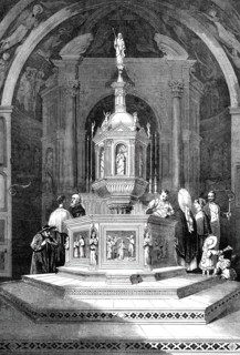 The Font in the Baptistery of Sienna Cathedral, 1860. Creator: Unknown.