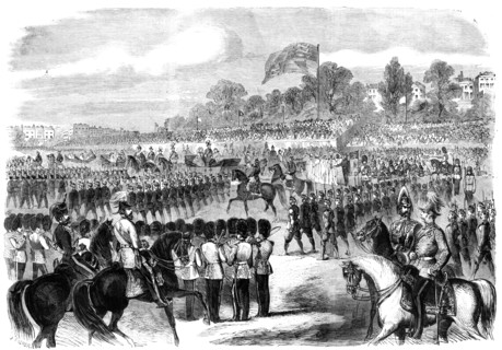The Volunteer Review in Hyde Park, 1860. Creator: J. Palmer.
