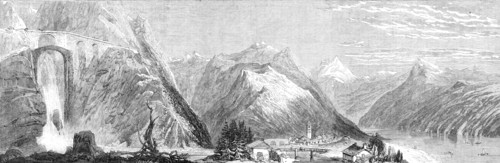 The Stereorama at Cremorne Gardens - panorama of the route to Italy, via the St. Gothard Pass, 1860. Creator: Smyth.