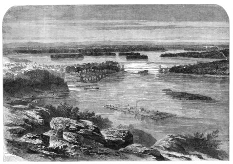 Progress of the Prince of Wales in Canada - view of part of the city and river of Ottawa..., 1860. Creator: Unknown.