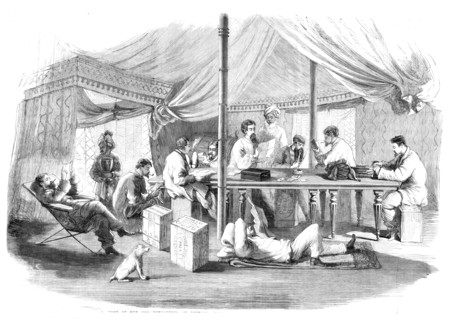 The War in China - tent of the 15th Punjaubees at Pehtang..., 1860. Creator: Unknown.