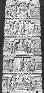 'Bas-relief from an Indian Temple; Notes on the Ancient Temples of India', 1875. Creator: Unknown.