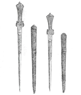 Daggers worn by Colonel Blood and Parrot at the time of their stealing the Regalia..., 1860. Creator: Unknown.