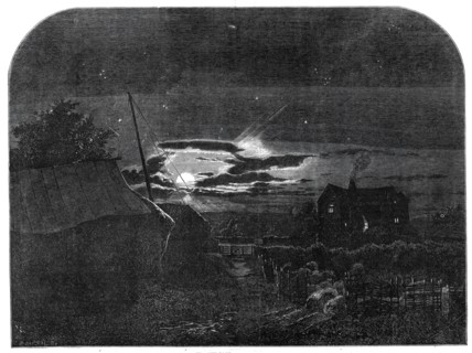 The Harvest Moon, by E. Warren, from the exhibition of the New Water-colour Society, 1860. Creator: Horace Harral.