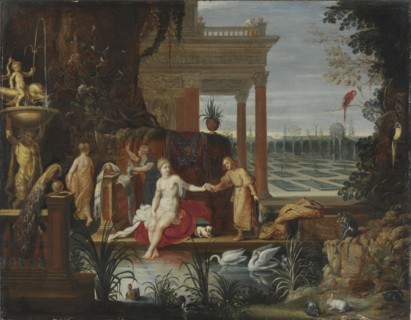 Bathsheba in the Bath Receiving the Letter from King David, late 16th-early 17th century. Creator: Workshop of Jan Brueghel the Elder.
