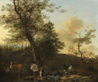 Shepherds and cattle in a landscape, mid-17th century. Creator: Adam Pynacker.