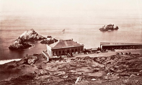 Sea Lion Rock, the Cliff House, San Francisco, c.1868. Creator: Carleton Emmons Watkins.