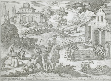 July: Threshing, published 1599. Creator: Antonio Tempesta.