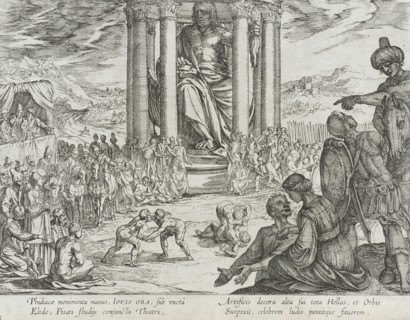 The Statue of Jupiter at Olympia, published 1610. Creator: Antonio Tempesta.
