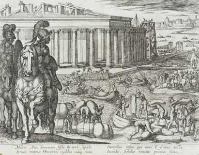 The Temple of Diana at Ephesus, published 1610. Creator: Antonio Tempesta.