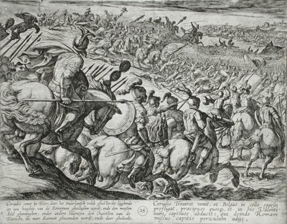 The Roman Commander Cerialis Attacks Near Trier, Publshed 1612. Creator: Antonio Tempesta.