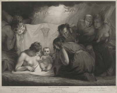 The Infant Shakespeare Attended by Nature and the Passions, published 1799. Creators: Benjamin Smith, John Boydell, Josiah Boydell.