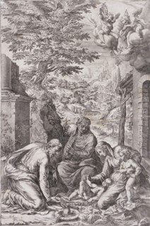 The Holy Family with Infant Saint John, 1571. Creator: Cherubino Alberti.