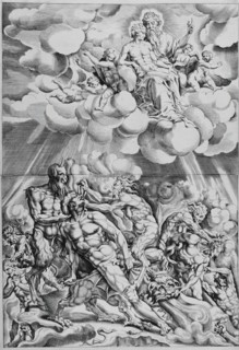 Lazarus in Heaven and the Rich Man in Hell, 1547. Creator: Cornelis Bos.