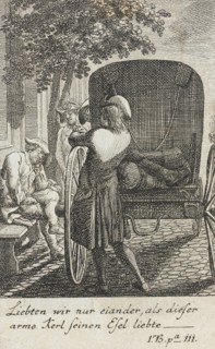 Illustration for Yorick's 'Sentimental Voyage', 1783. Creator: Daniel Nikolaus Chodowiecki.