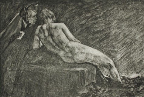 La Messagère du diable, between circa 1880 and circa 1885. Creator: Félicien Rops.