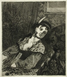 La Femme à la toque écossaise, 1865. Creator: Félicien Rops.