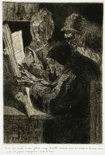 Les Frères de la bonne trogne - La Consultation, 1858. Creator: Félicien Rops.