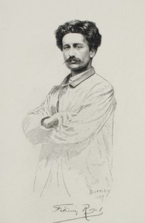 Portrait of Félicien Rops, 1887. Creators: Félicien Rops, Eugène Burney.