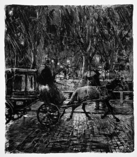 Cab in the rain, 1896. Creator: Franz Skarbina.